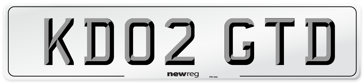 KD02 GTD Number Plate from New Reg